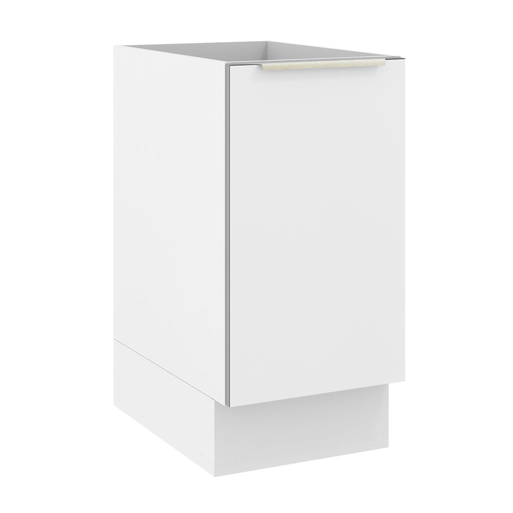 Balcão Madesa Lux 40 Cm 1 Porta (Sem Tampo) Branco/Branco Veludo Branco