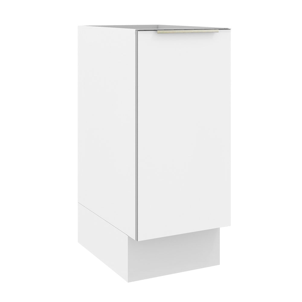 Balcão Madesa Lux 35 Cm 1 Porta (Sem Tampo) Branco/Branco Veludo Branco