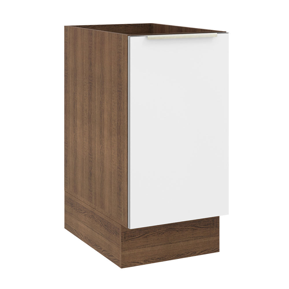 Balcão Madesa Lux 40 Cm 1 Porta (Sem Tampo) Rustic/Branco Veludo Marrom