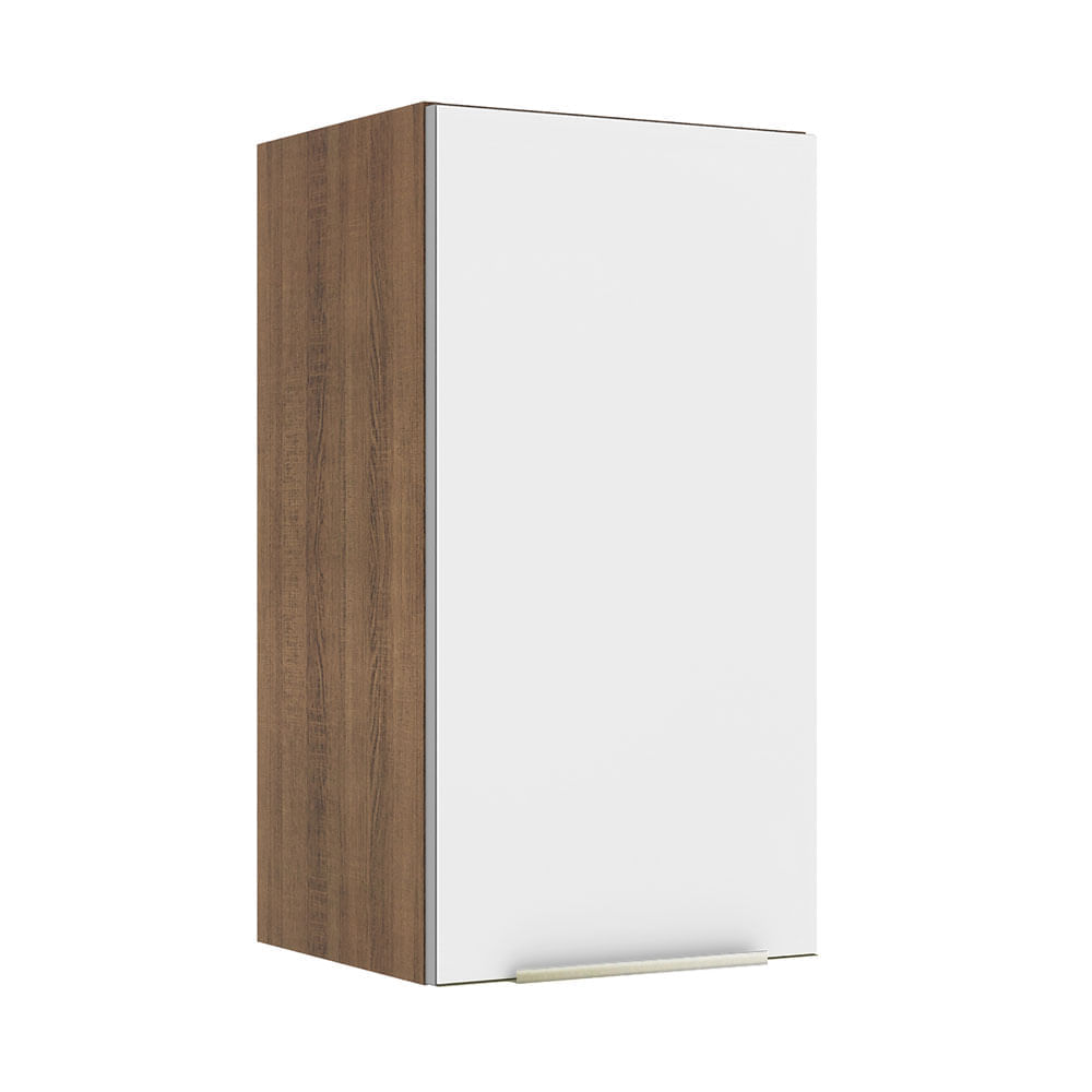 Armário Aéreo Madesa Lux 35 Cm 1 Porta Rustic/Branco Veludo Marrom