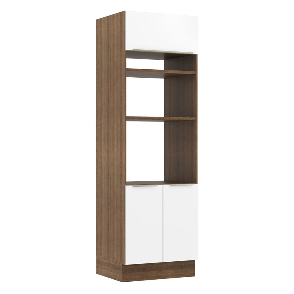 Torre Quente Madesa Lux 70 Cm 3 Portas Rustic/Branco Veludo