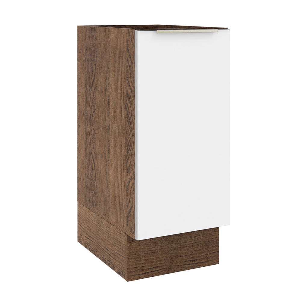 Balcão Madesa Lux 35 Cm 1 Porta (Sem Tampo) Rustic/Branco Veludo Marrom