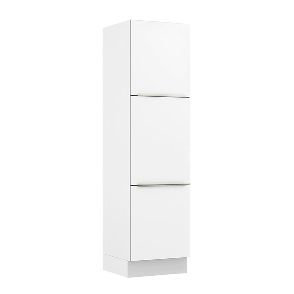 Paneleiro Madesa Lux 60 Cm 3 Portas Branco/Branco Veludo Branco