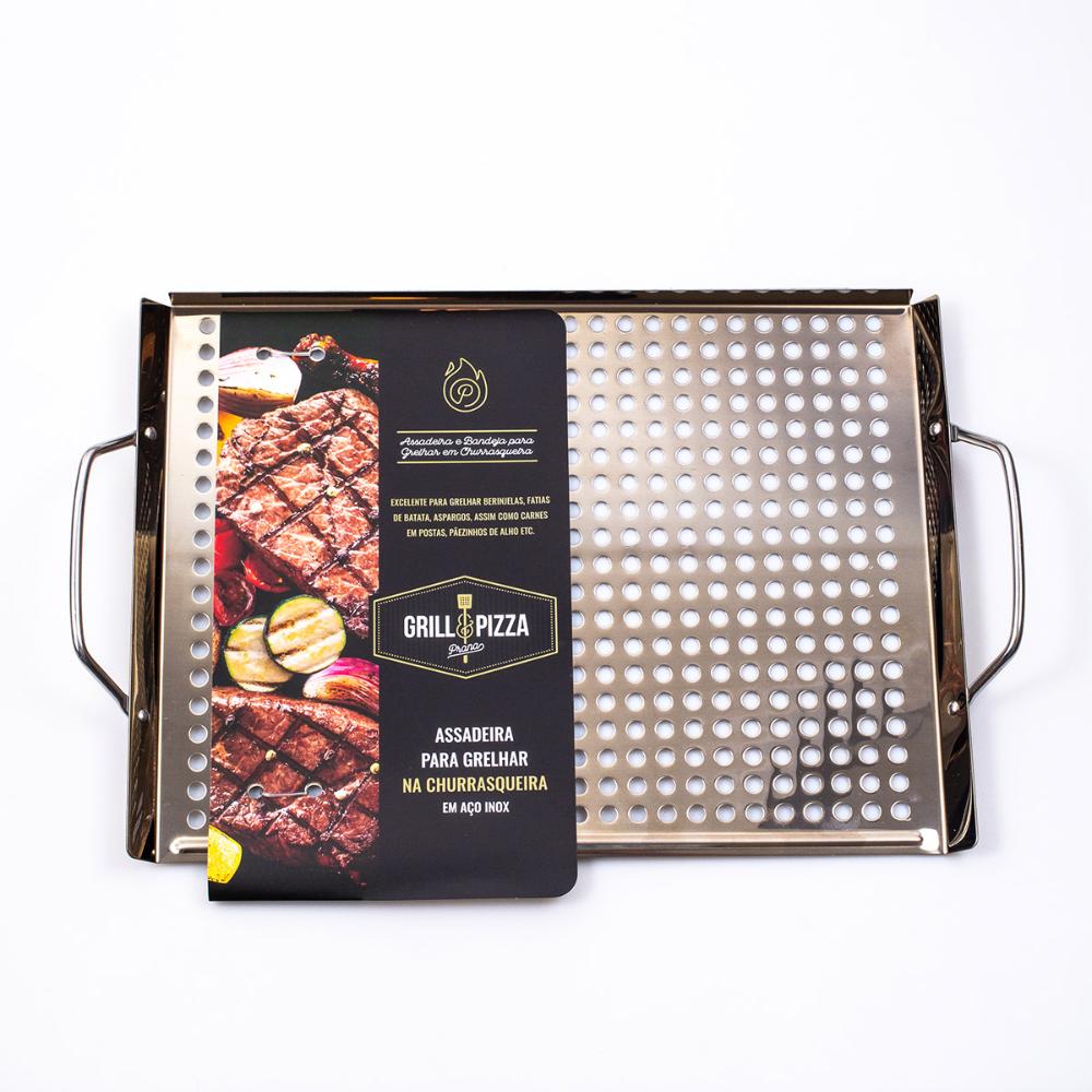Bandeja Inox Para Grelhar Em Churrasqueira - Grill E Pizza Inox