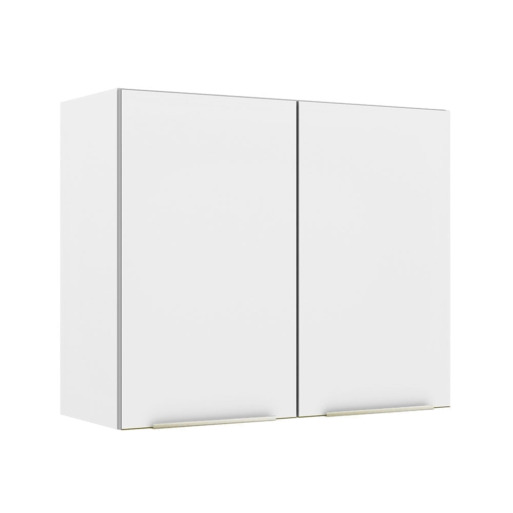 Armário Aéreo Madesa Lux 80 Cm 2 Portas Branco/Branco Veludo