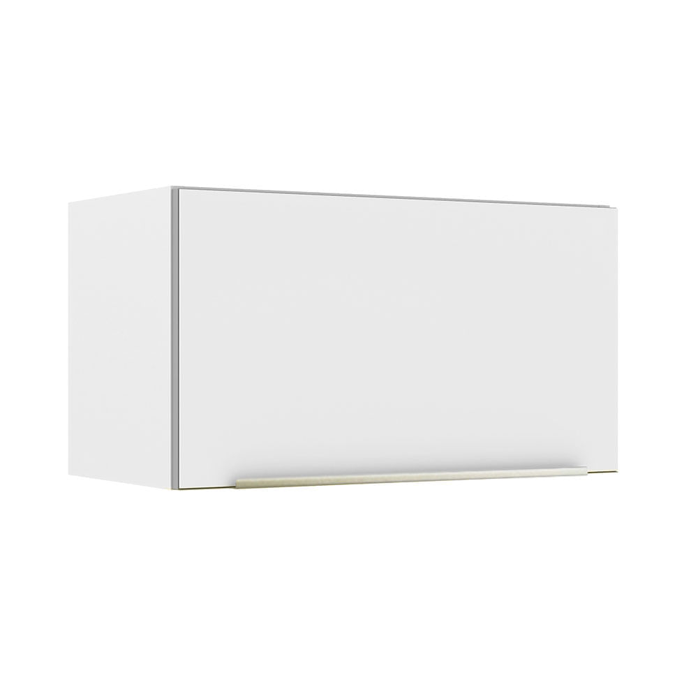 Armário Aéreo Madesa Lux 60 Cm 1 Porta Basculante Branco/Branco Veludo Branco