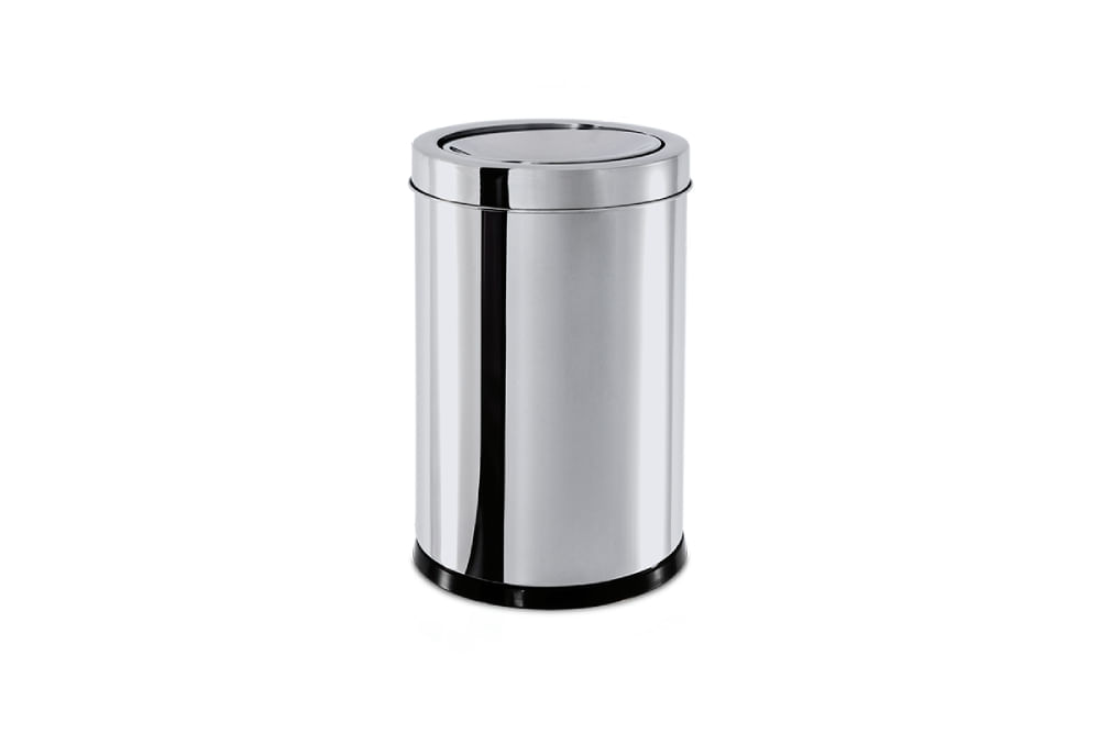 Lixeira Inox Com Tampa Basculante 7,8 Litros - Decorline Lixeiras Ø 18,5 X 29 Cm Brinox