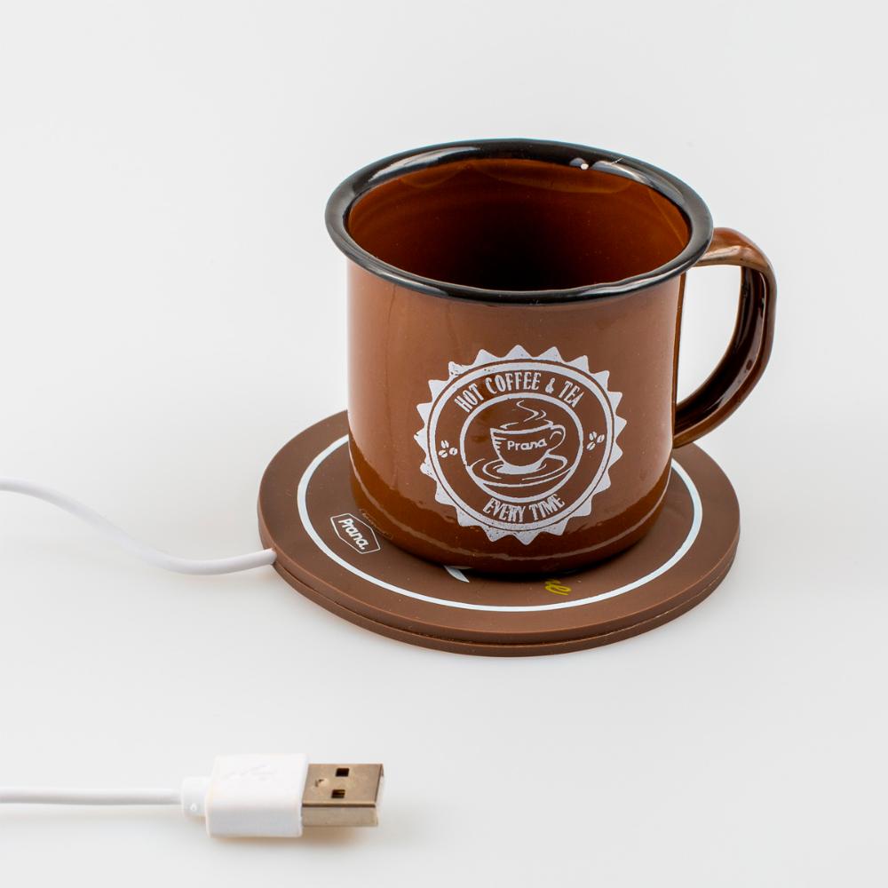 Jogo Aquecedor Xicara C/ Ligação Usb + Caneca Em Agata Prana Prana
