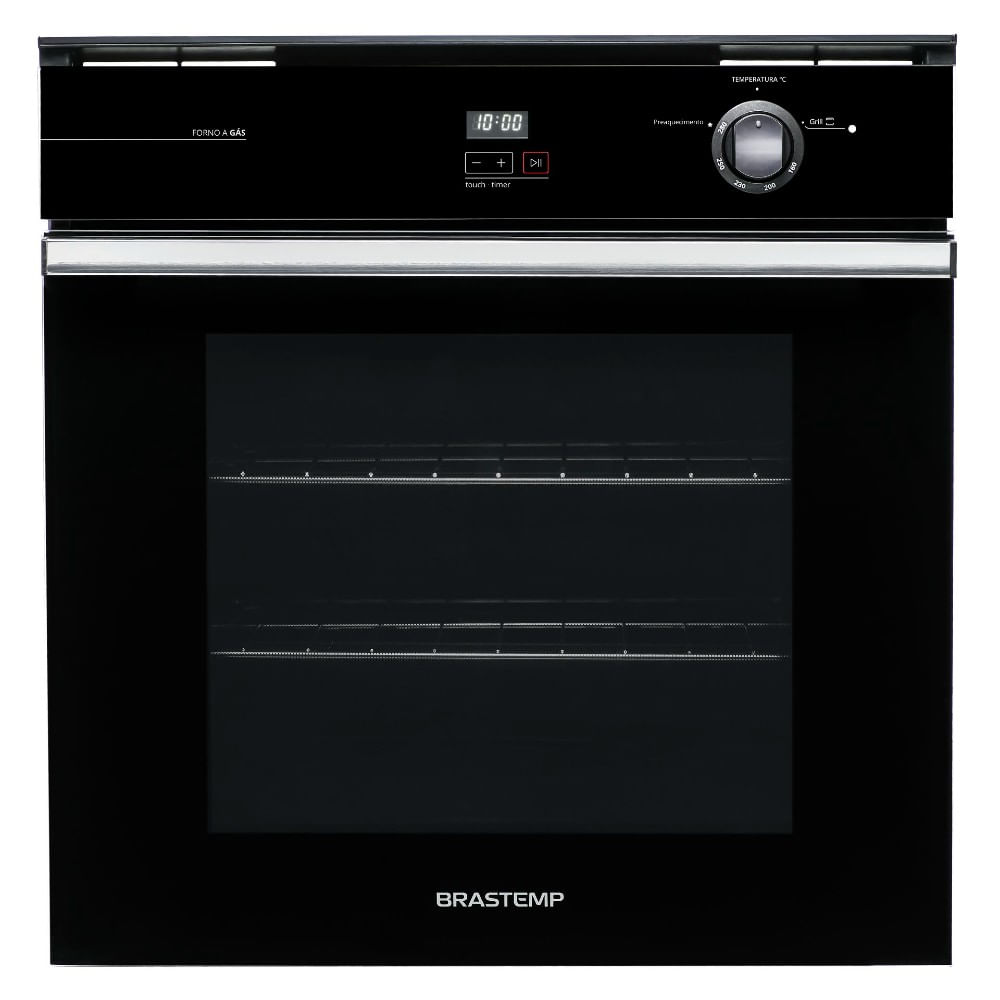 Forno De Embutir A Gás Brastemp 78 Litros Preto Com Grill E Timer Touch - Boa84ae 220V