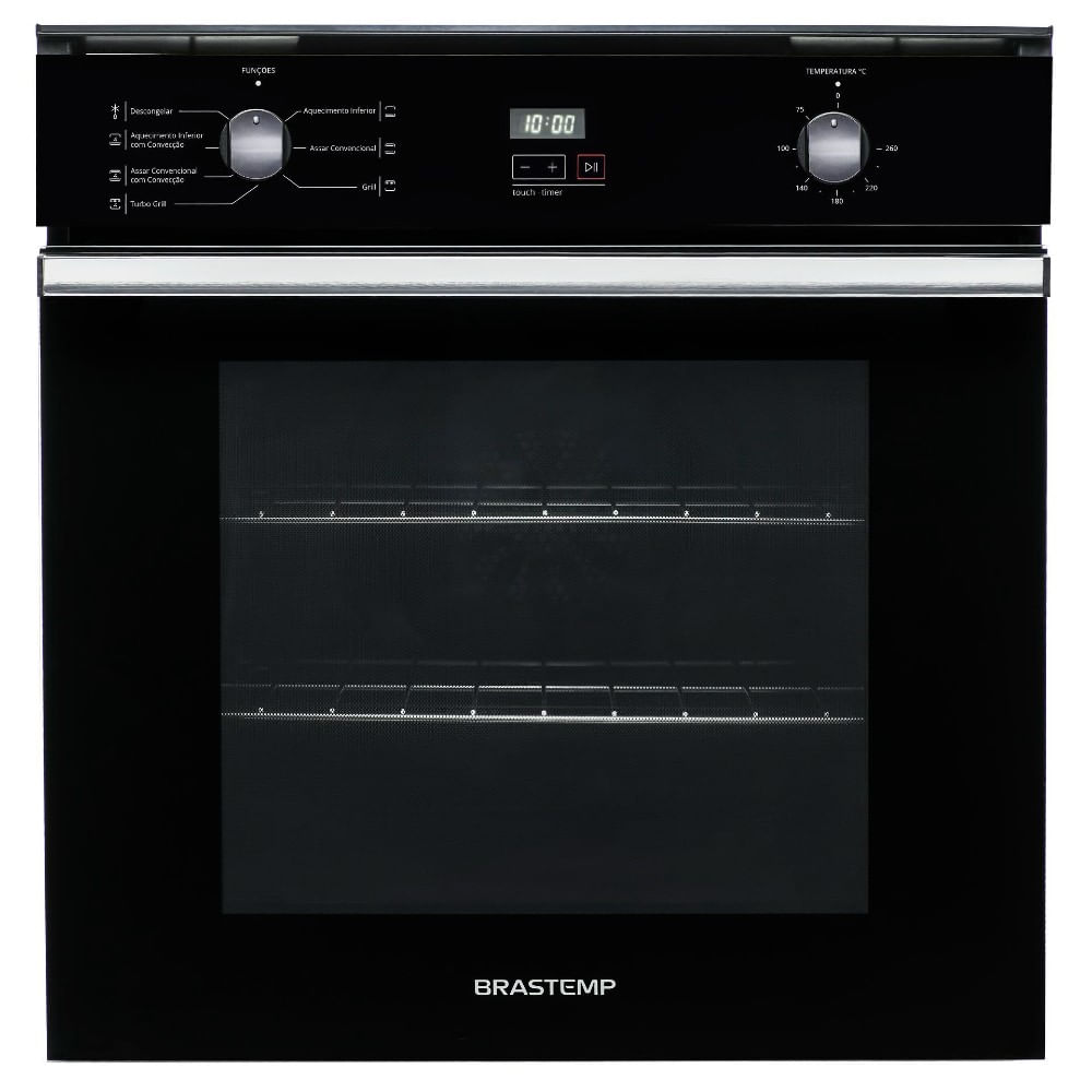 Forno De Embutir Elétrico Brastemp 84 Litros Preto Com Convecção E Timer Touch - Boc84ae 220V