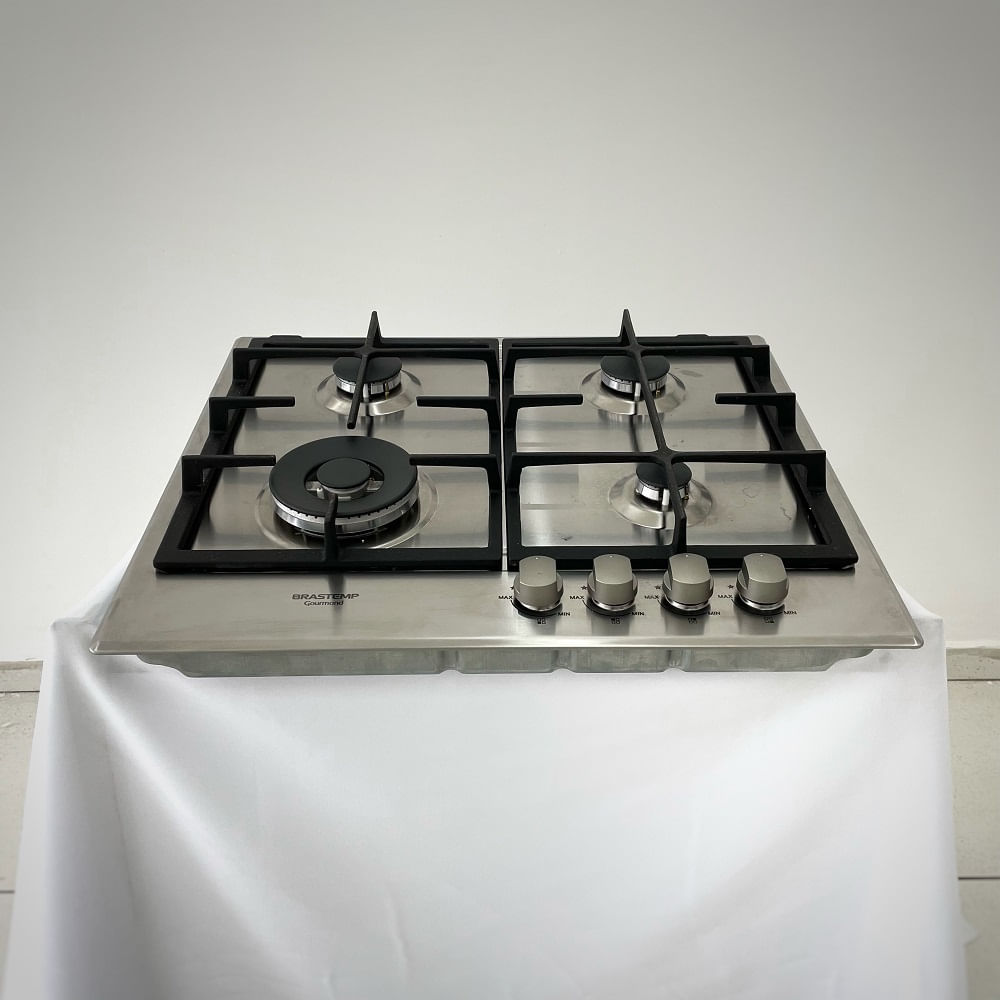 Cooktop 4 Bocas Brastemp Gourmand Inox Com Dupla Chama E Trempe Com ...