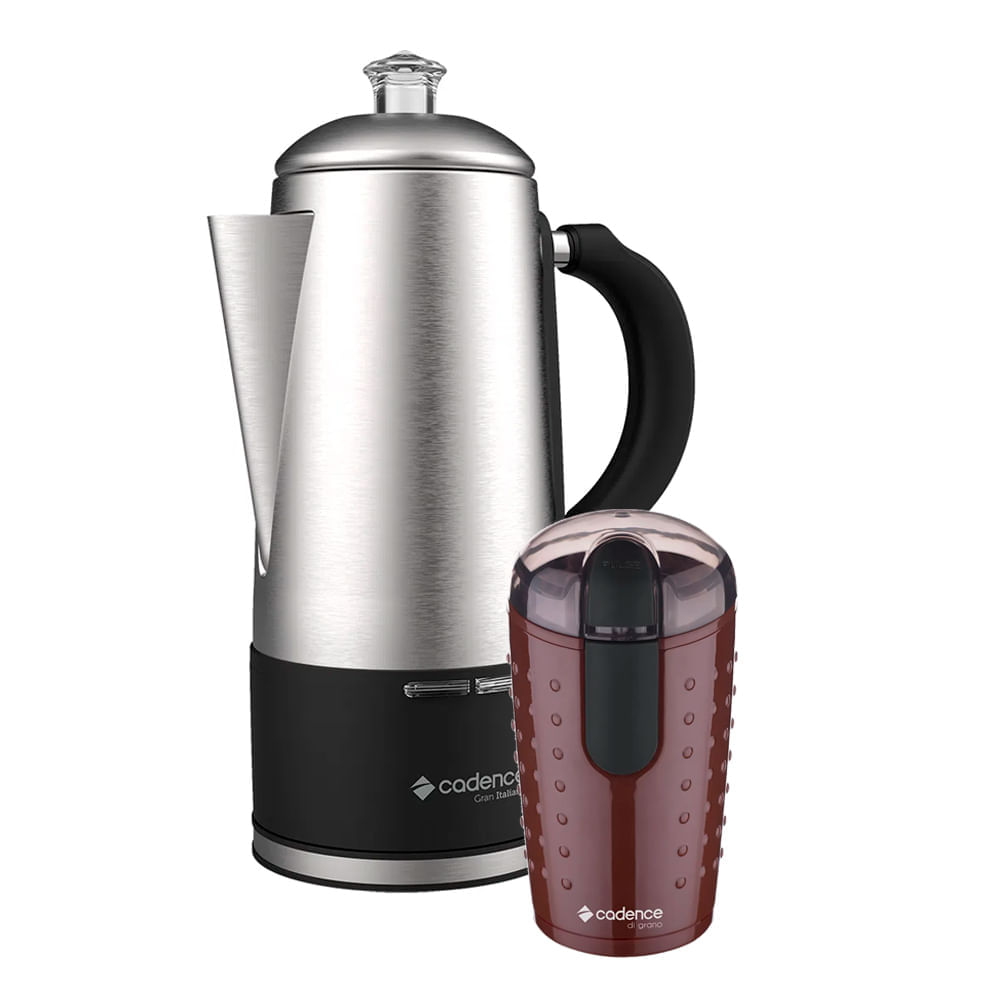 Kit Cafeteira Italiana Gran 1,5L E Moedor De Café Cadence 110V