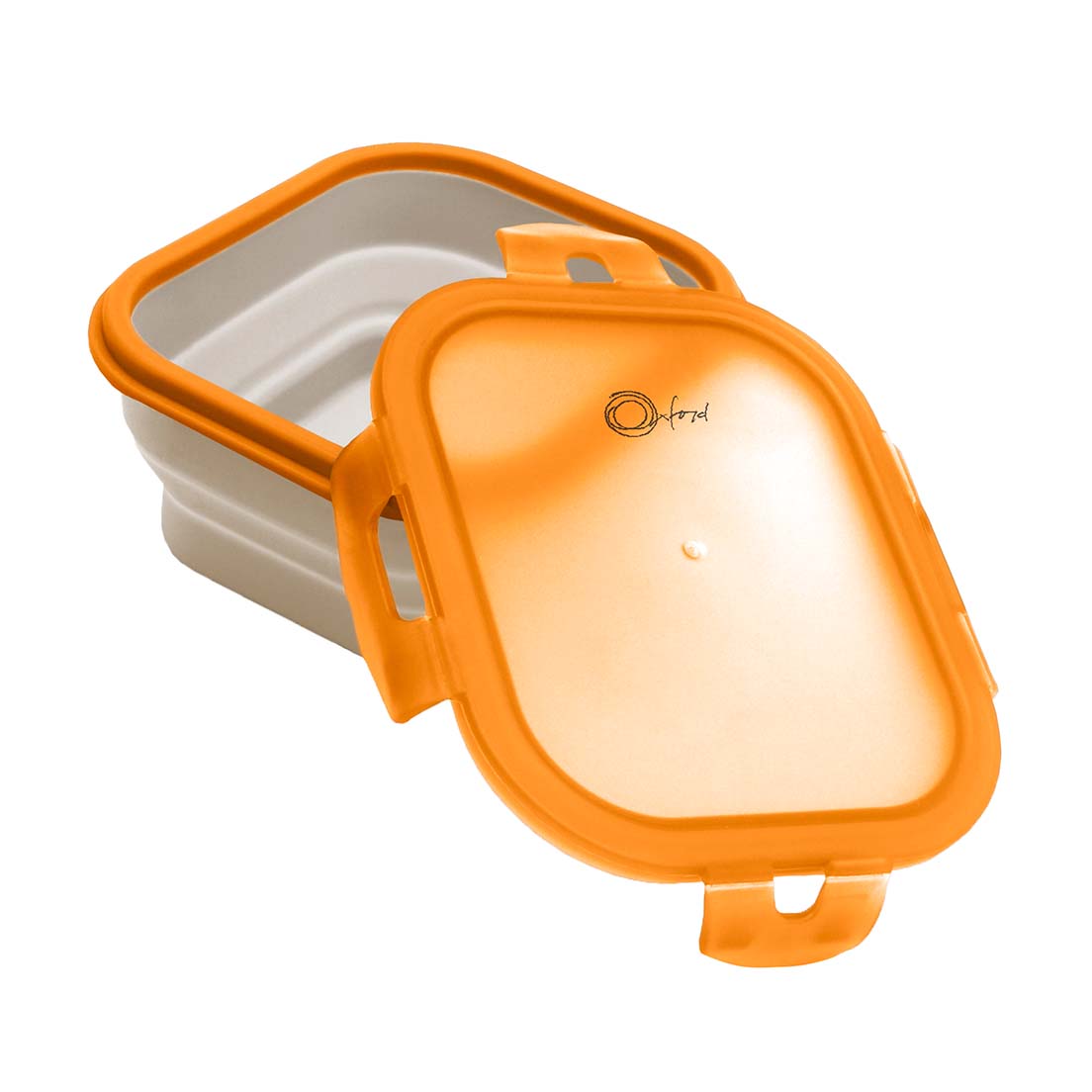 Pote Hermético Retrátil De Silicone Retangular Laranja Oxford
