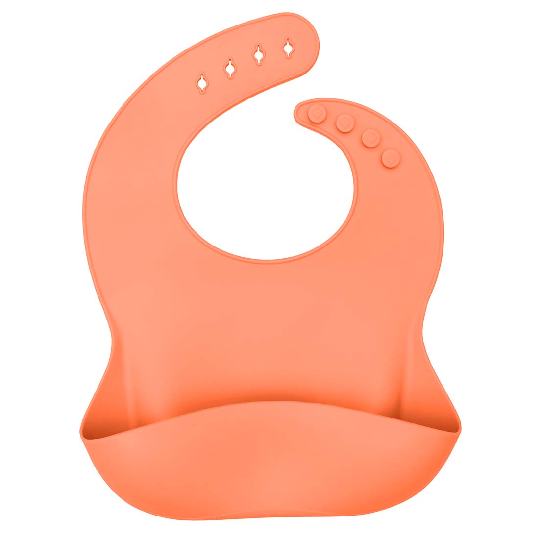 Babador Infantil De Silicone Com Pega Migalhas Laranja