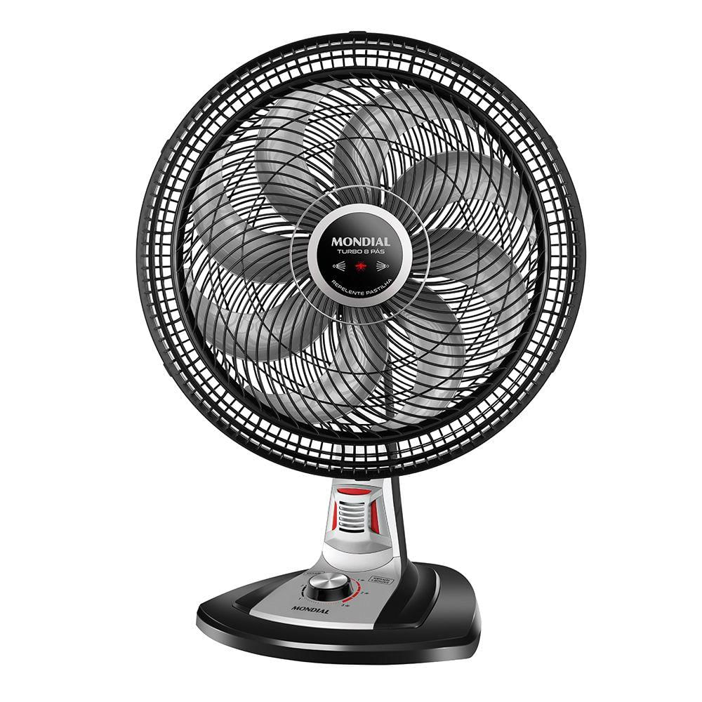 Ventilador Mondial Turbo Repelente Pastilha Vtx-40-8P-Rp 40cm Mesa 8 Pás Preto 220V 4004-02 220V