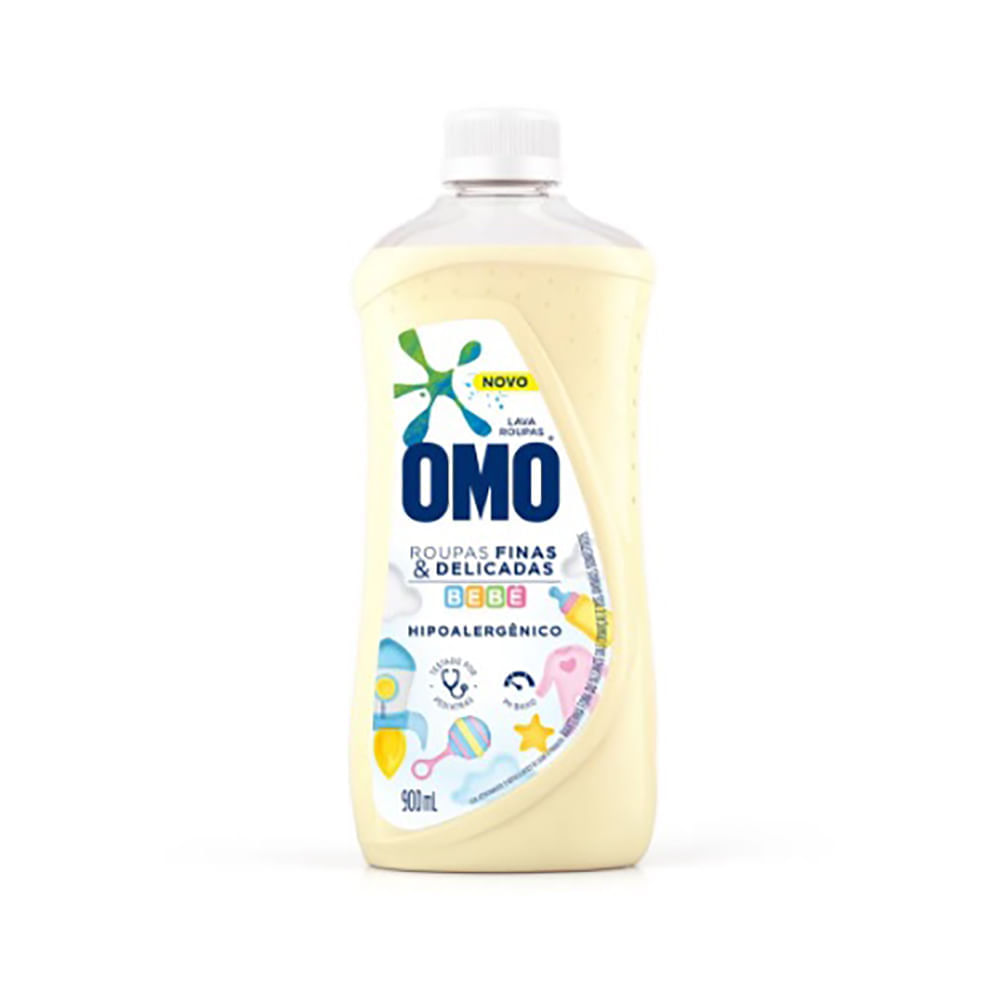 Lava Roupa Liquído Roupas Finas E Delicadas Bebê Omo 900ml Omo