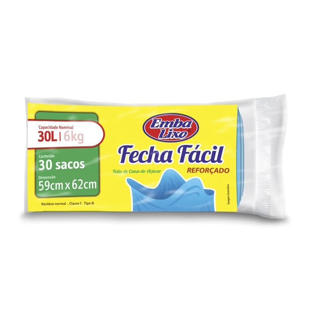 Saco De Lixo Fecha Fácil Embalixo 30L Com 30 Unidades Embalixo