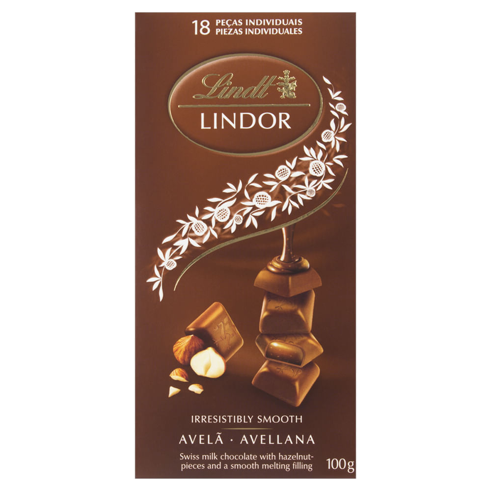 Chocolate Ao Leite Com Avelã Lindor Lindt 100G Lindt