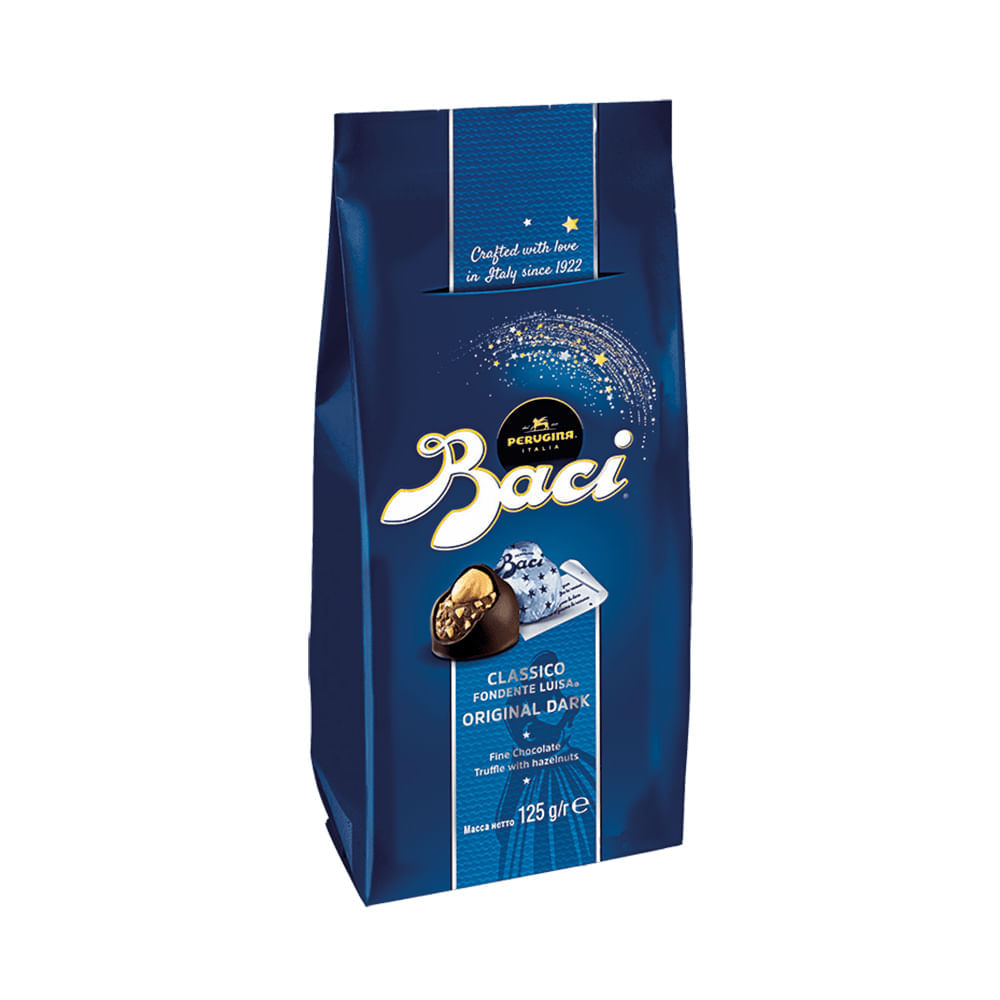 Bombons De Chocolate Amargo Recheados Com Avelãs Baci 125G Perugina