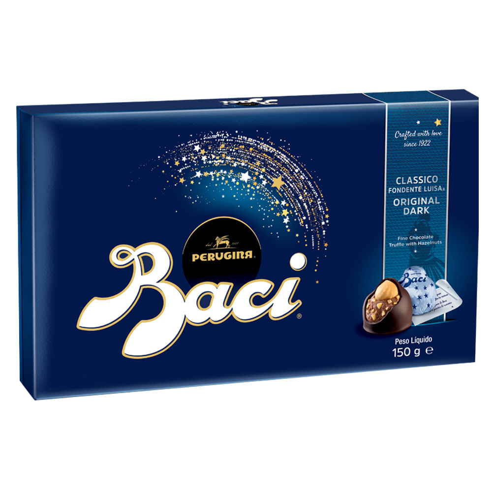 Bombons De Chocolate Amargo Recheados Com Avelãs Baci Box 150G Perugina