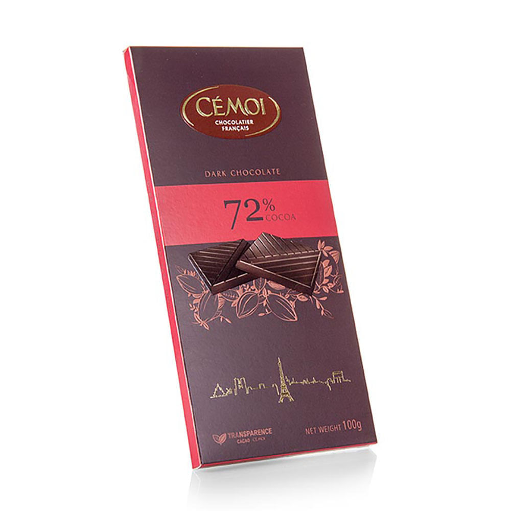 Chocolate 72% Cacau Cémoi 100G