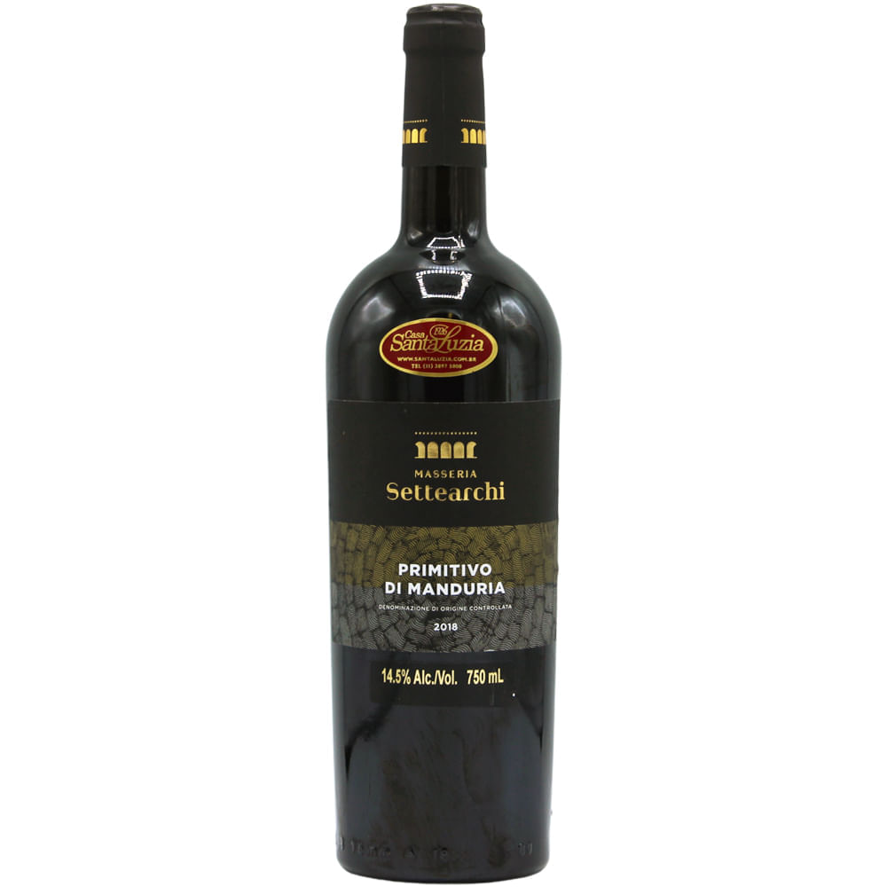 Vinho Tinto Primitivo Di Manduria Masseria Settearchi 750ml Settearchi