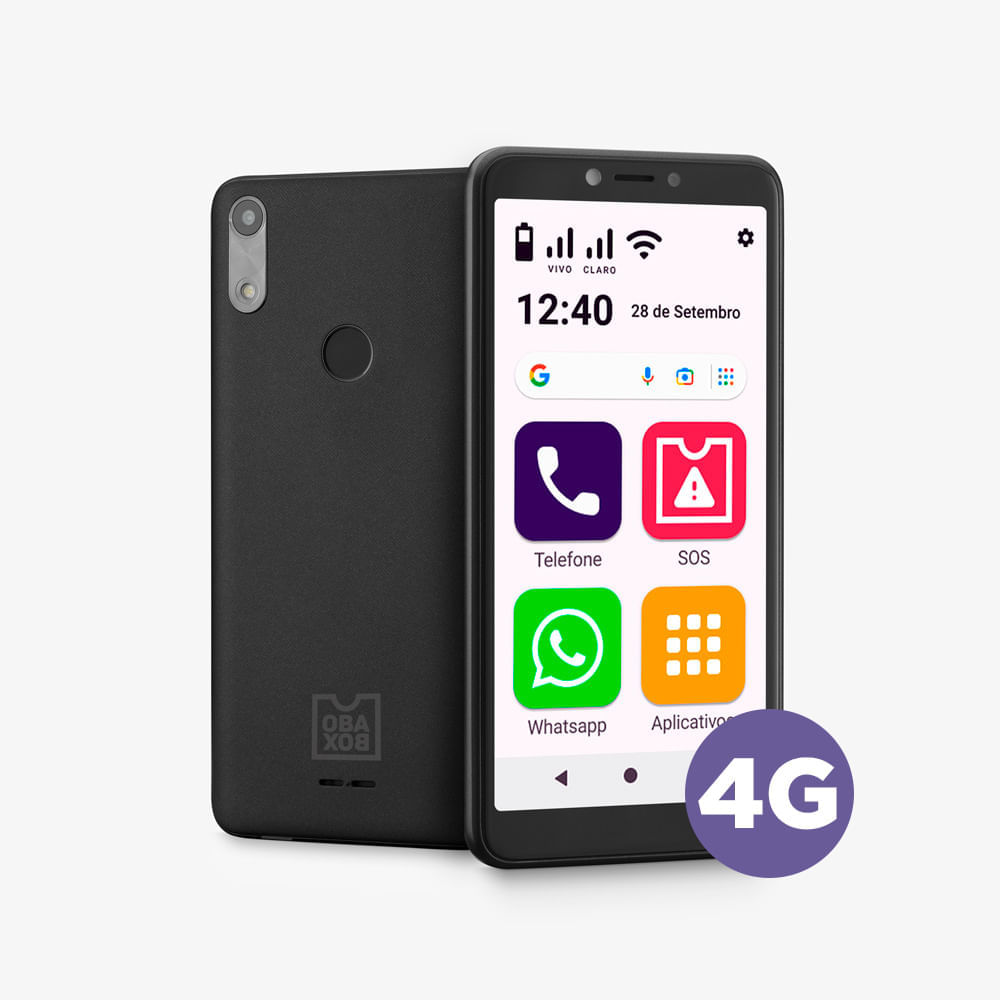 Celular Obasmart Conecta 4G Preto Obabox - Ob026