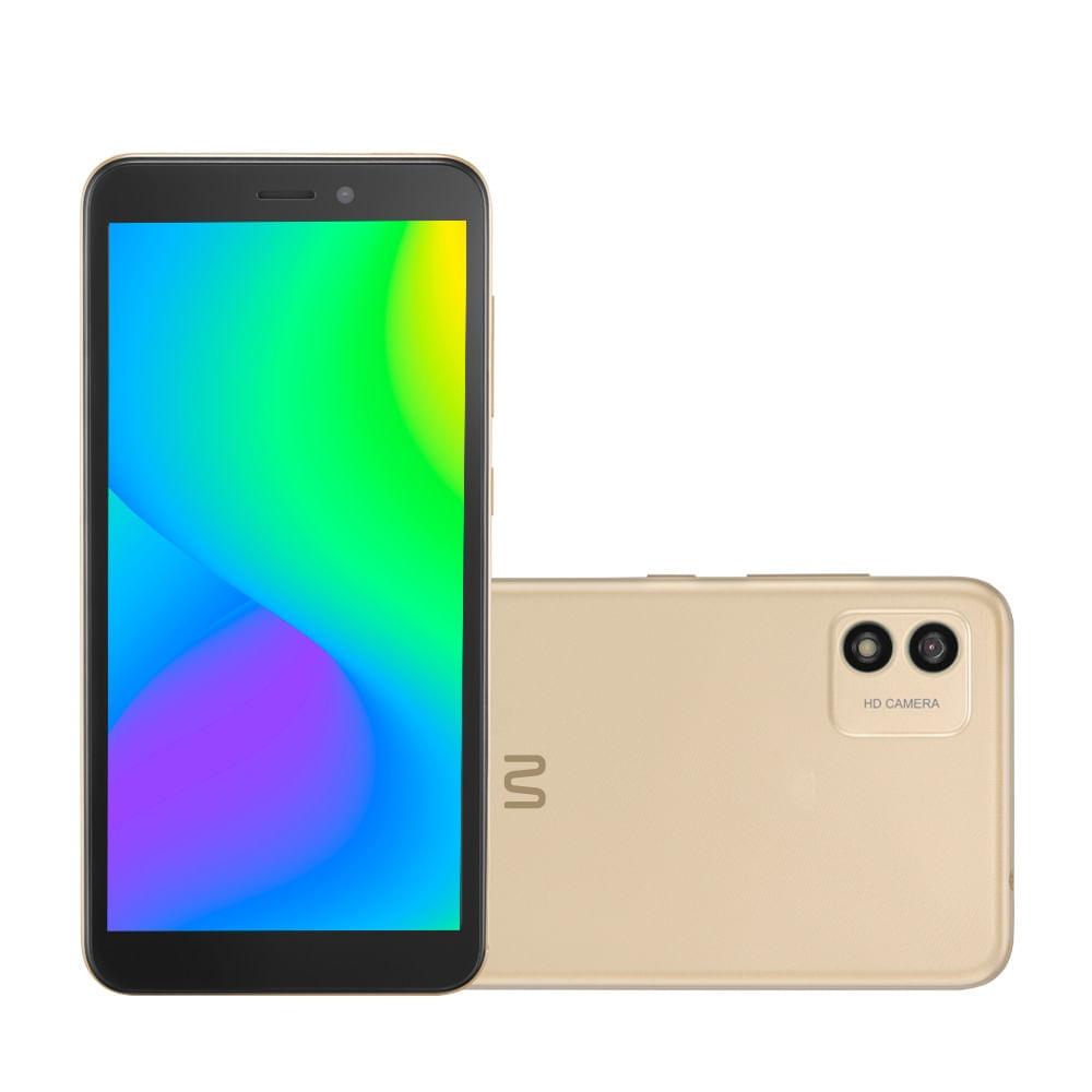 Smartphone Multi F 2 4G 32Gb Tela 5.5 Pol. Dual Chip 1Gb Ram Câmera 5Mp + Selfie 5Mp Android 11 (Go Edition) Quad Core - Dourado - P9174 Dourado
