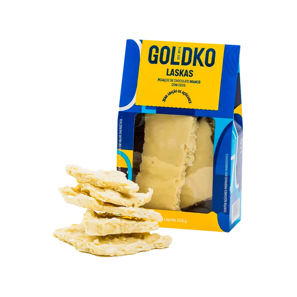 Laskas De Chocolate Branco Com Coco Goldko 150G Goldko