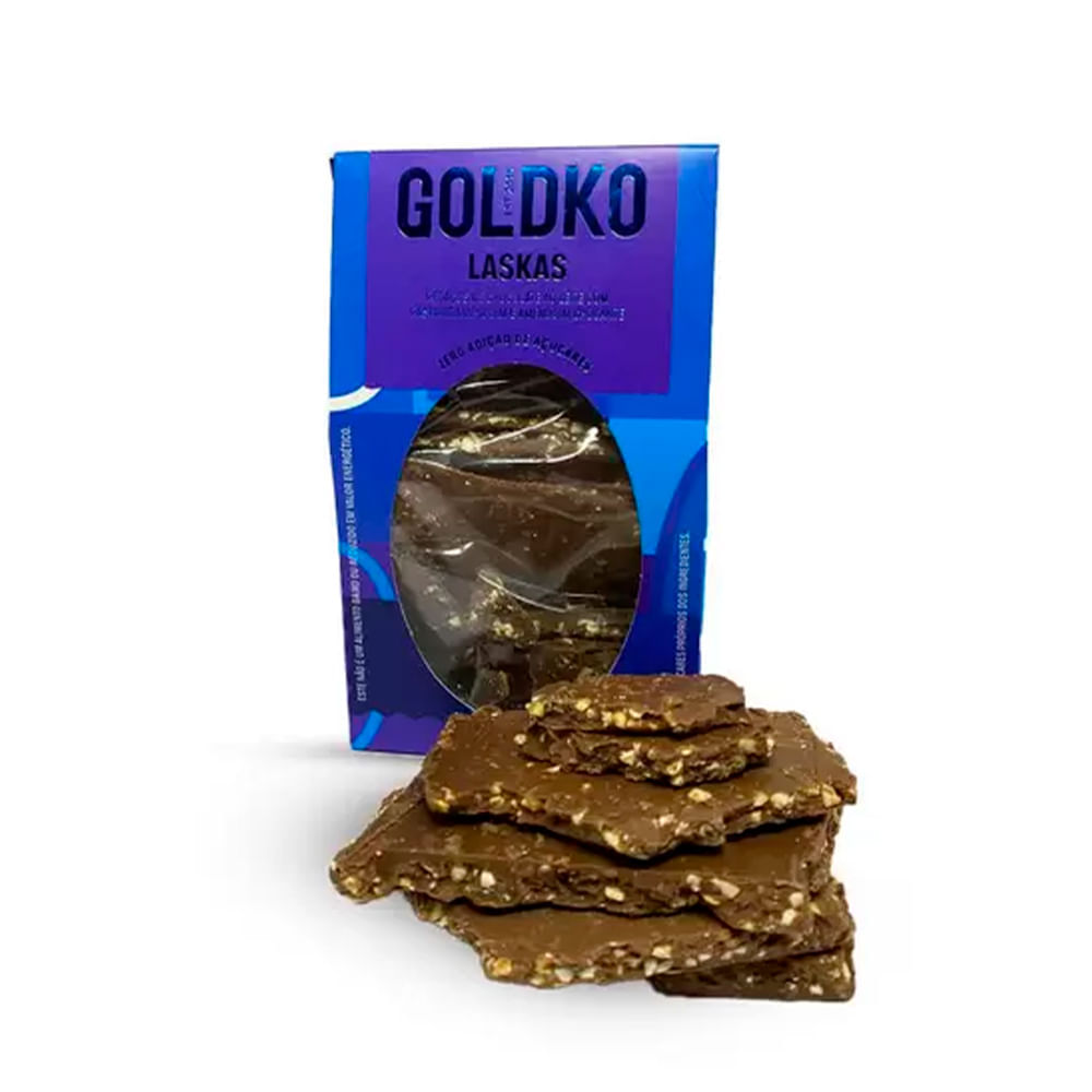 Laskas De Chocolate Ao Leite Com Amendoim Crocante Goldko 150G Goldko