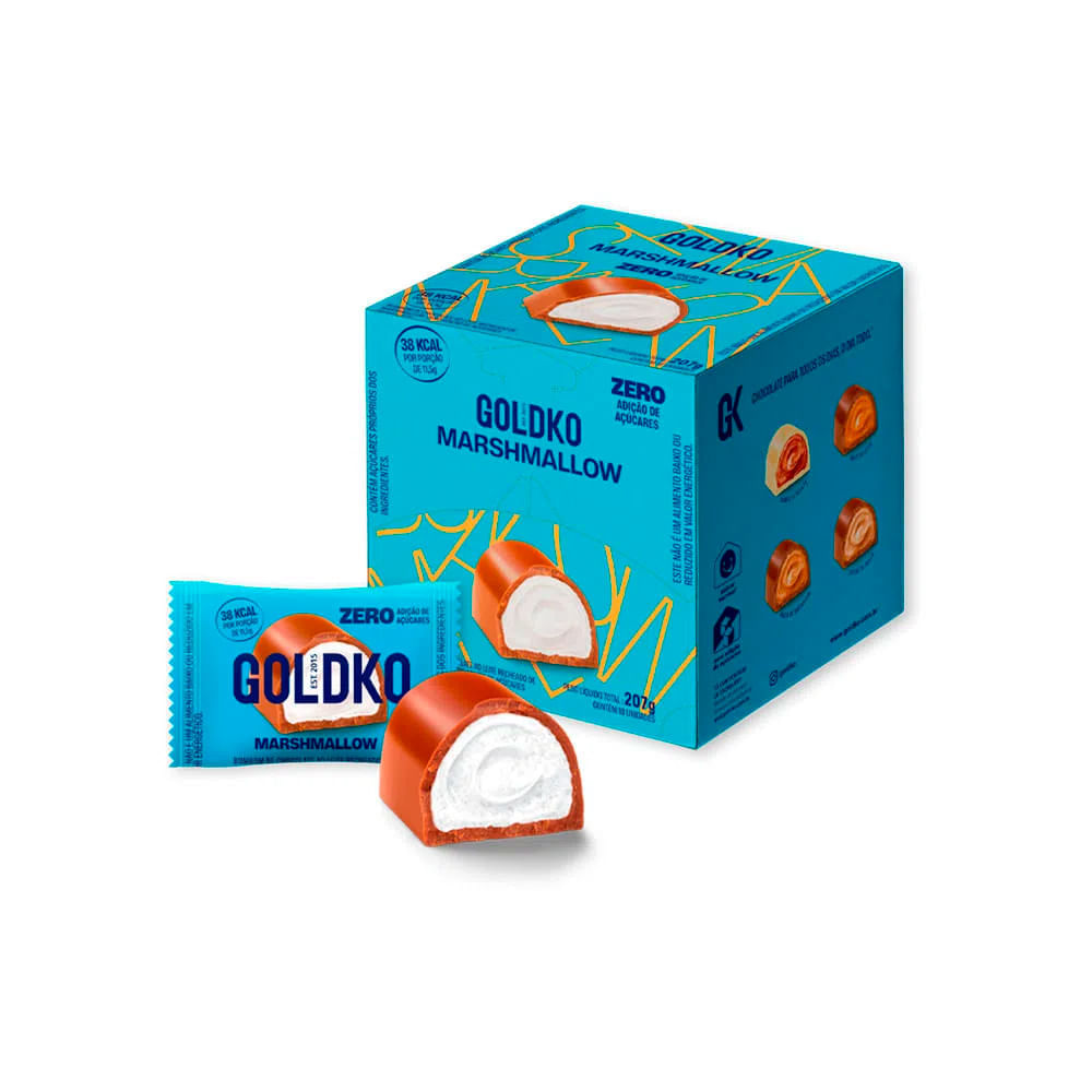 Bombom De Chocolate Ao Leite Recheado De Marshmallow Goldko 207G Goldko