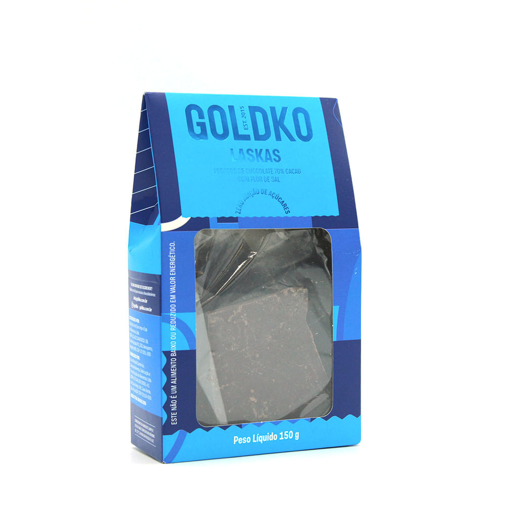 Laskas De Chocolate 70% Cacau Com Flor De Sal Goldko 150G Goldko