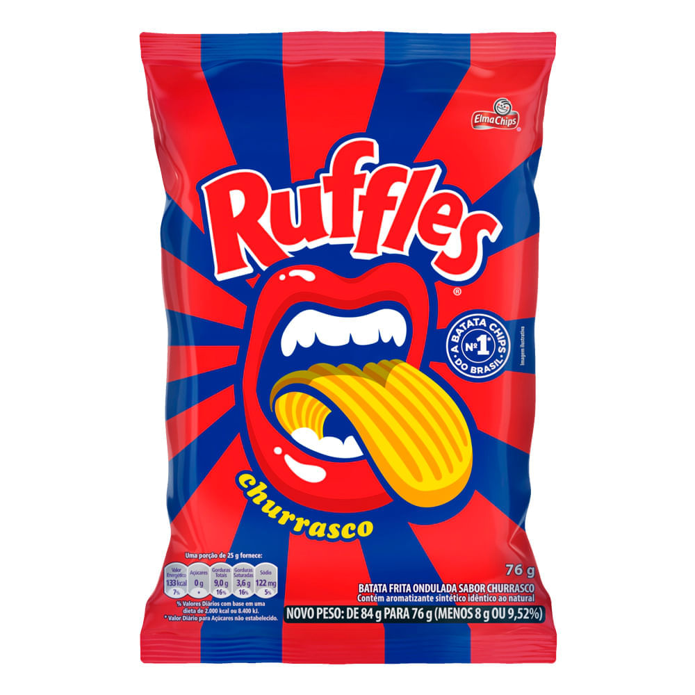 Batata Ruffles Churrasco 76G Elma Chips