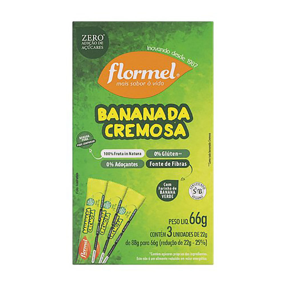 Bananada Cremosa Flormel Sem Açúcar 66G