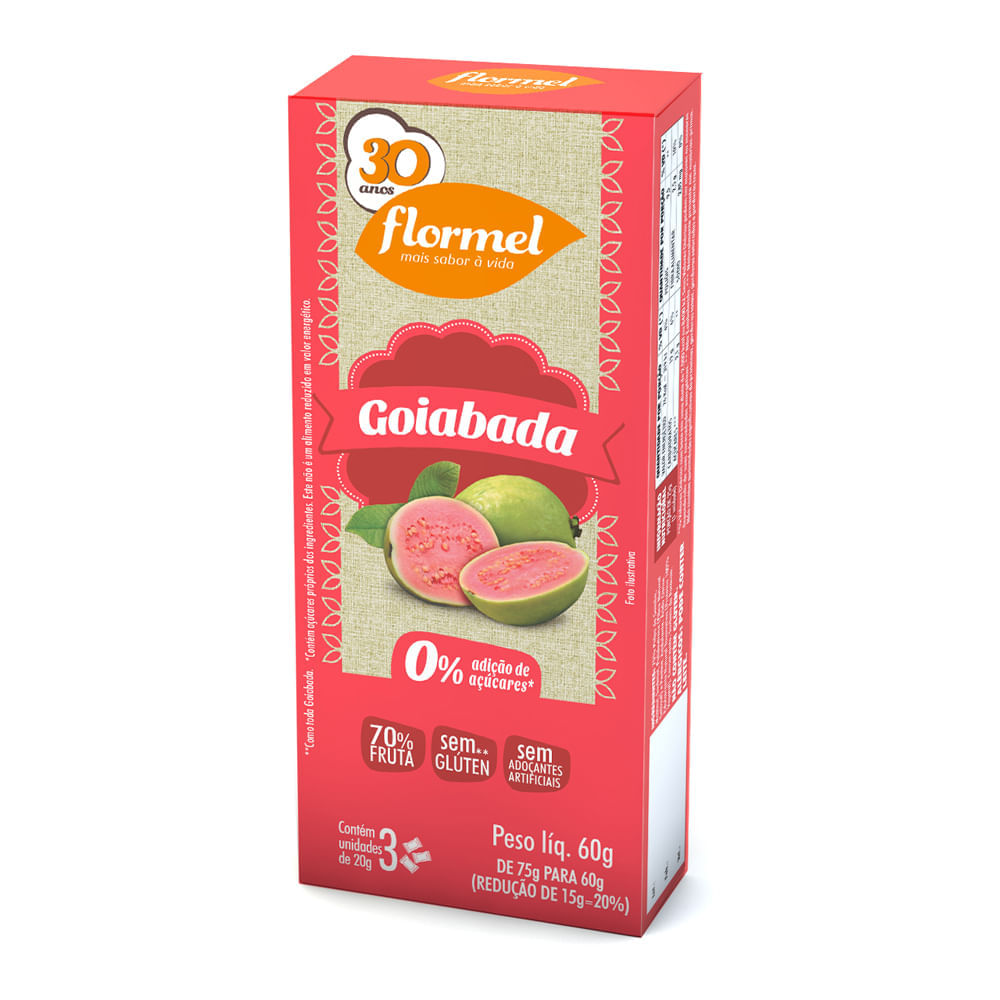 Goiabada Flormel Sem Açúcar 60G Flormel