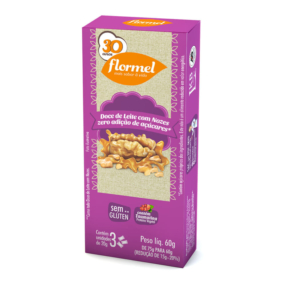 Doce De Leite Flormel Com Nozes Sem Açúcar 60G