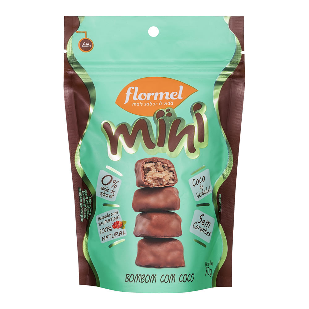 Mini Bombom Flormel De Coco Sem Açúcar 70G Flormel