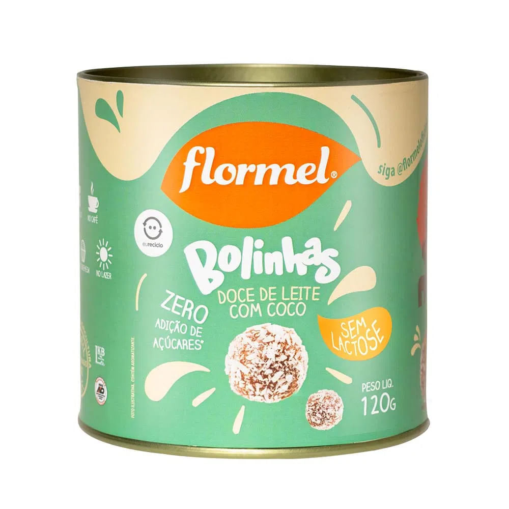 Bolinhas De Doce De Leite Com Coco Sem Açúcar Flormel 120G