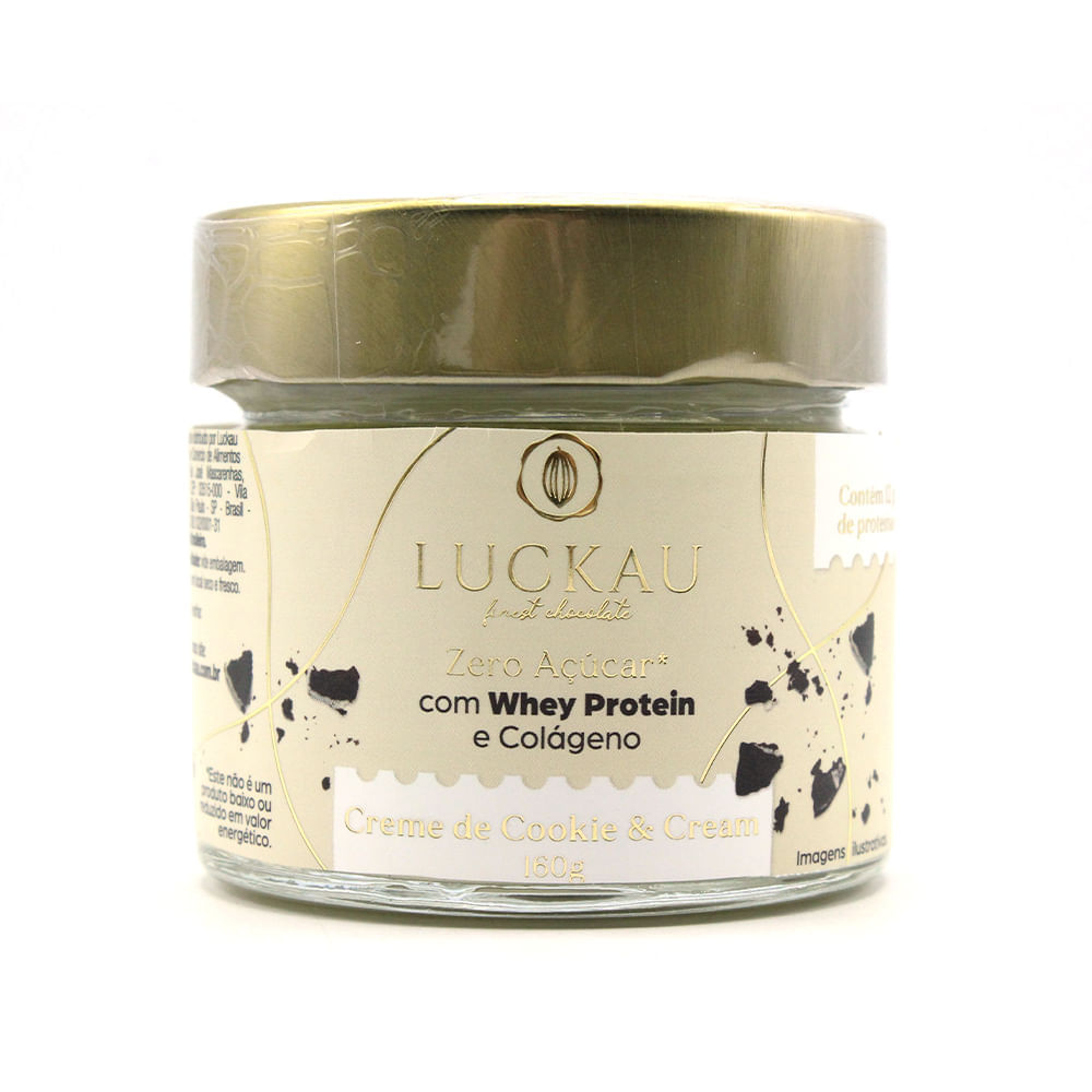 Creme De Cookie & Cream Zero Açúcar Luckau 160G