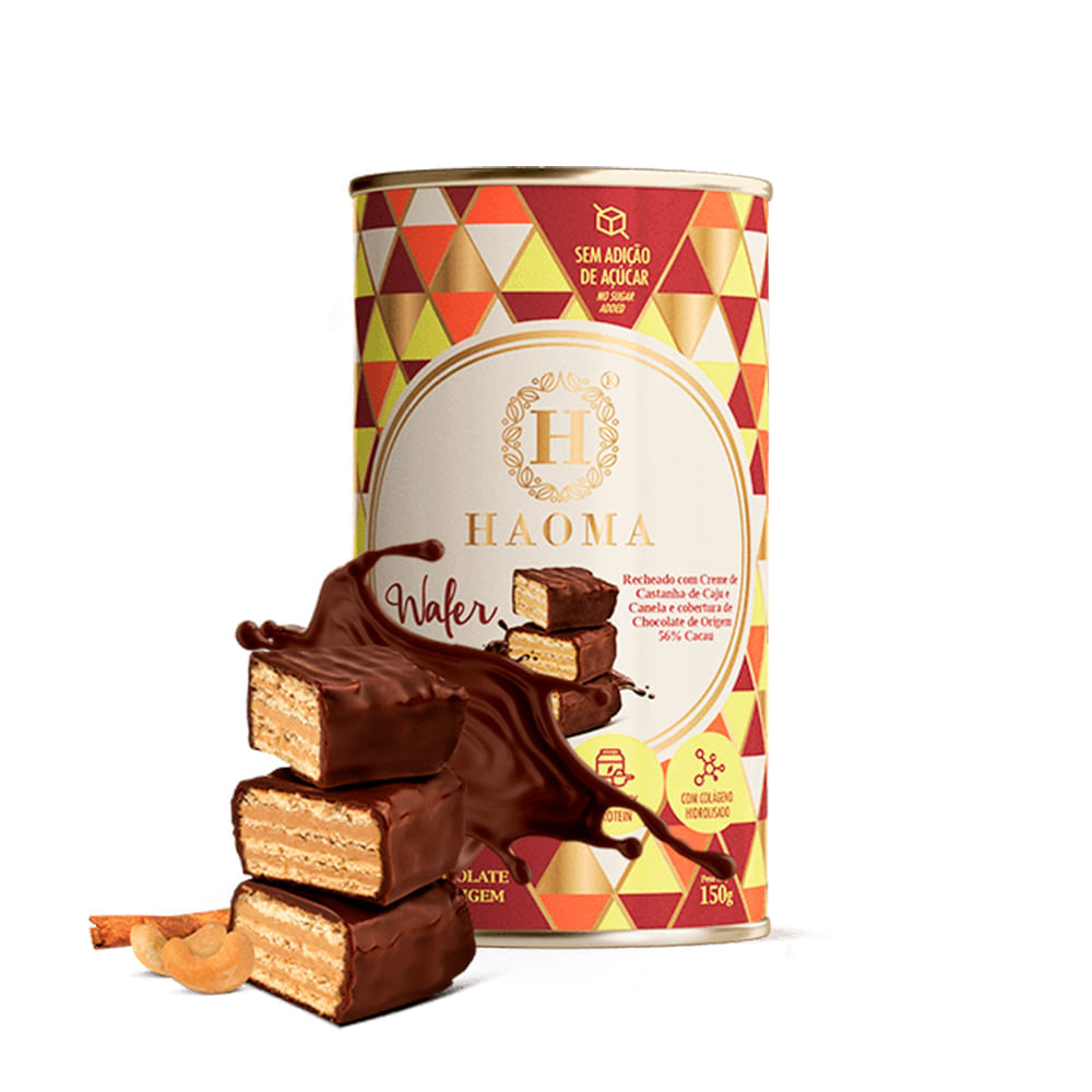 Wafer Sabor Castanha De Caju E Canela Haoma 150G Haoma