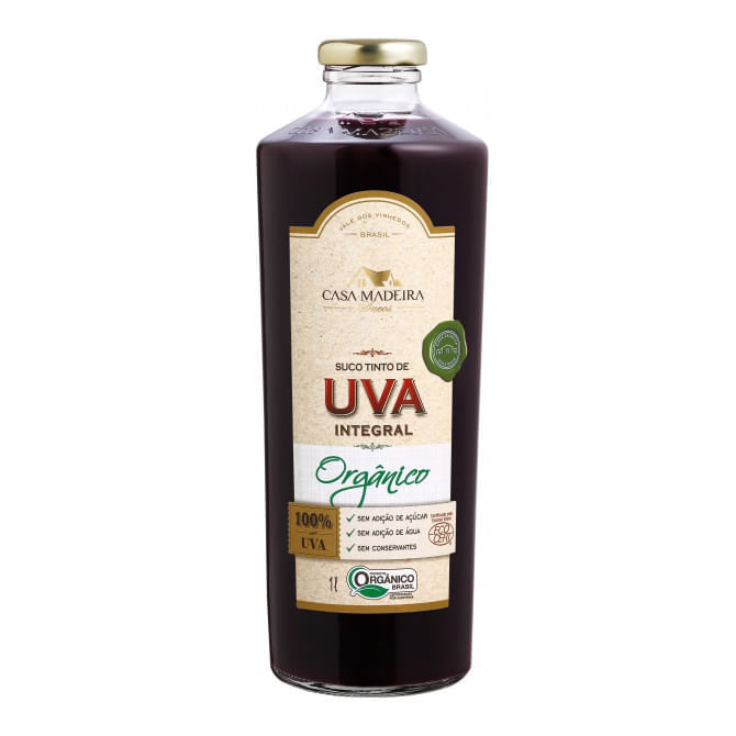 Suco De Uva Orgânico Casa Madeira 1L Casa Madeira