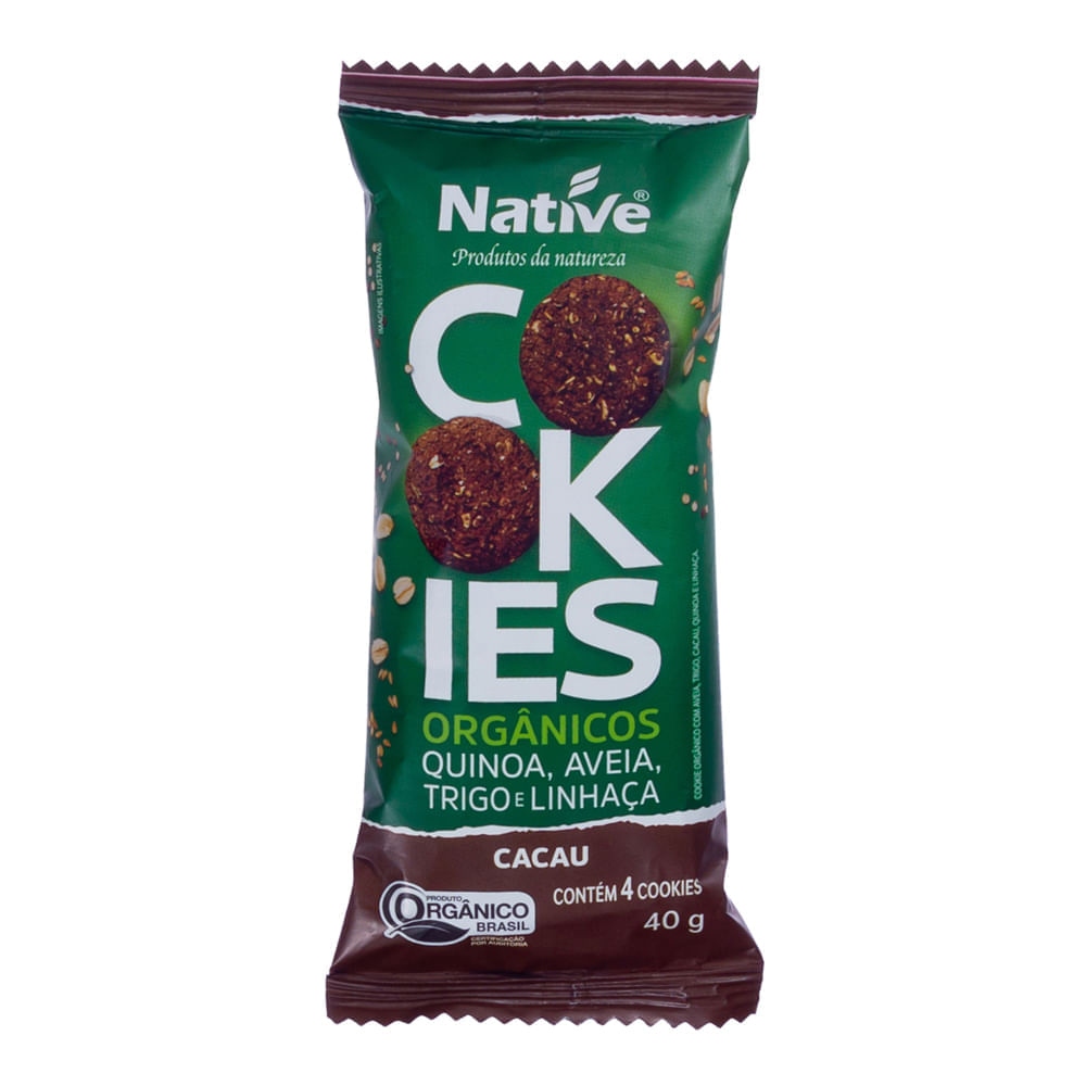 Cookies Orgânico Native Aveia E Cacau 40G