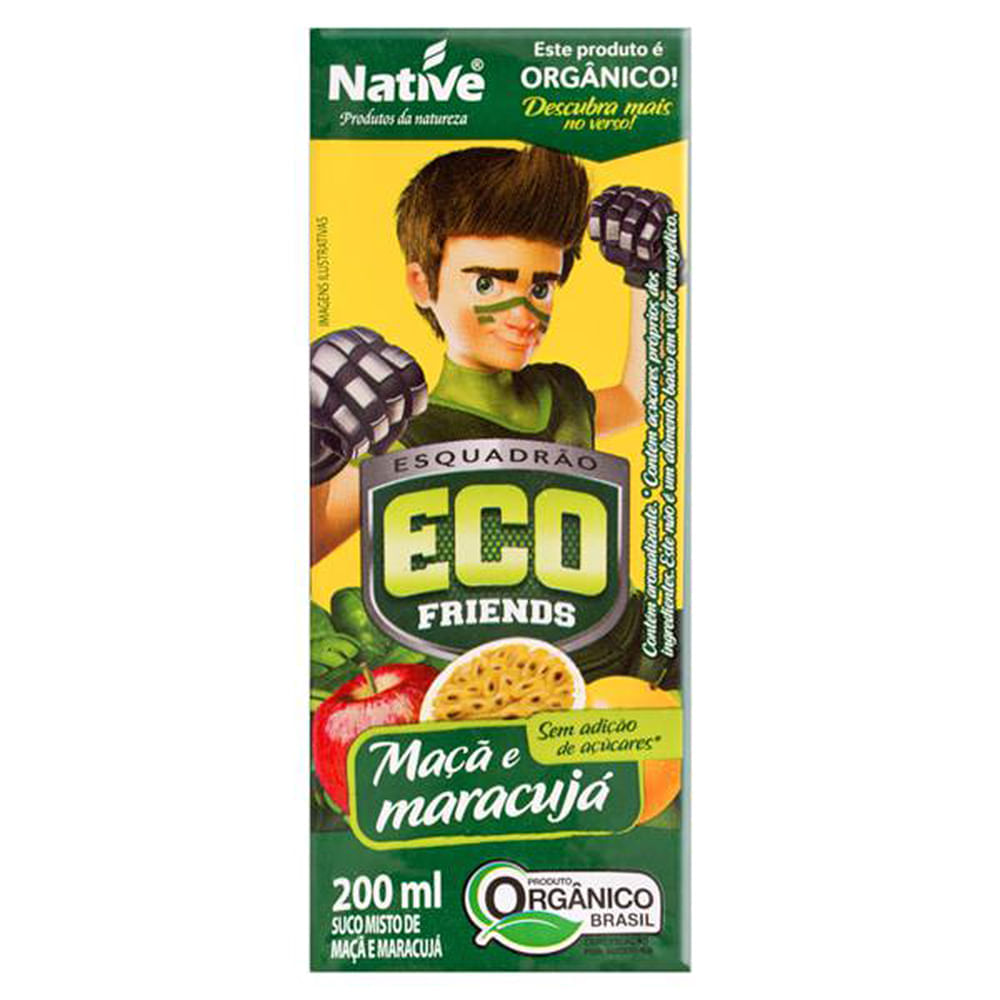 Suco De Maçã E Maracujá Orgânico Esquadrão Ecofriends Native 200ml