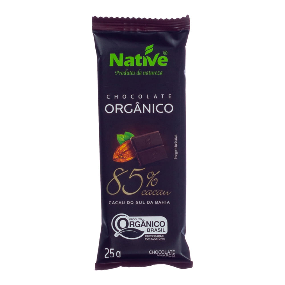 Chocolate Orgânico Native 85% Cacau 25G Native