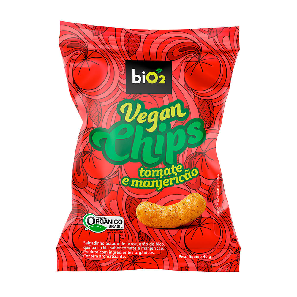 Chips Sabor Tomate E Manjericão Orgânico Vegano Bio2 40G Bio2