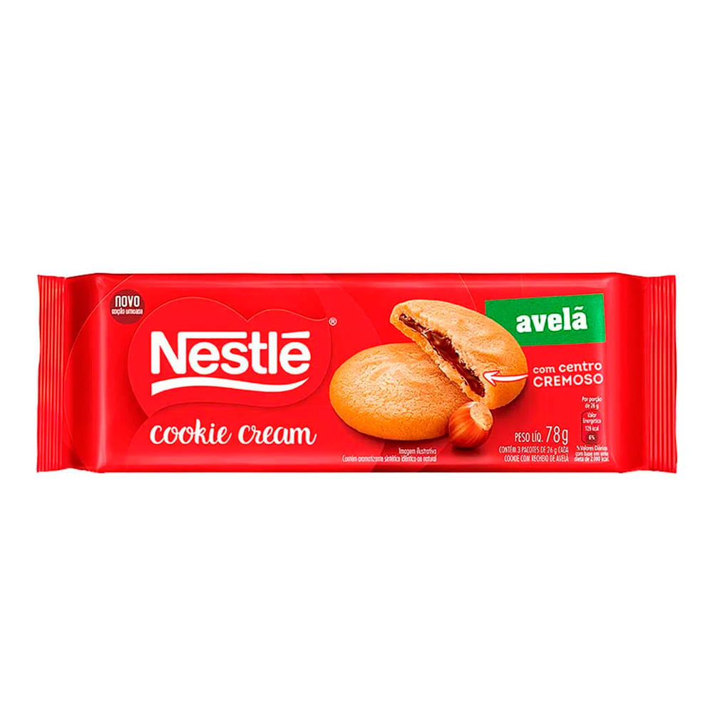 Biscoito Cookie Cream Sabor Avelã Nestlé 78G Nestlé