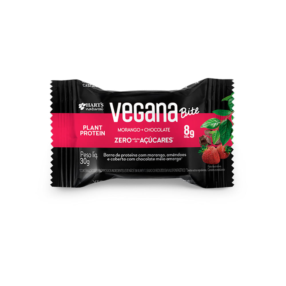 Barra Protein Morango Vegana Hart's Natural 30G Hart's Natural
