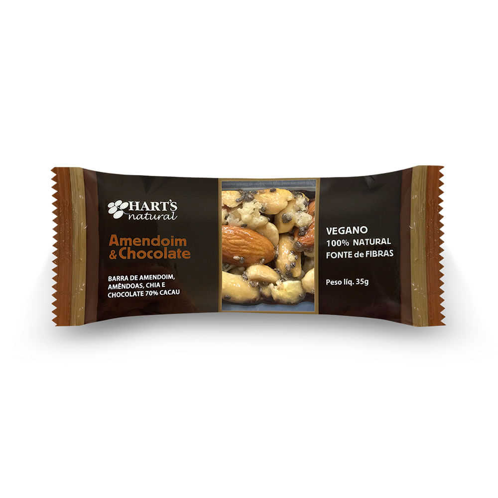 Barra Nuts Vegana De Amendoim E Chocolate Hart's Natural 35G Hart's Natural