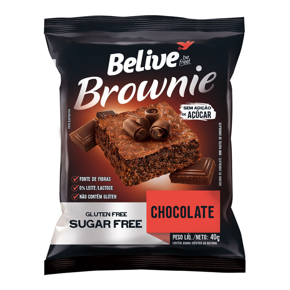 Brownie Belive Sem Glúten E Lactose Chocolate 40G Belive