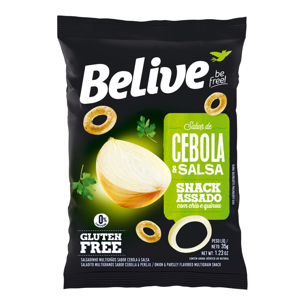 Snacks Belive Sem Glúten Cebola E Salsa 35G Belive